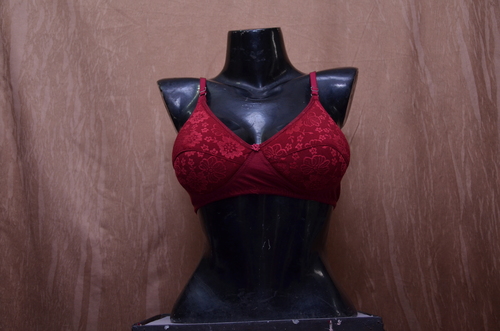 Ladies Power Net Form Bra - Cotton, Size 30 To 40, Colors Red Maroon Golden Rani Blue Gajri | Soft Foam Padded Cups, Alluring Design With Thin Straps
