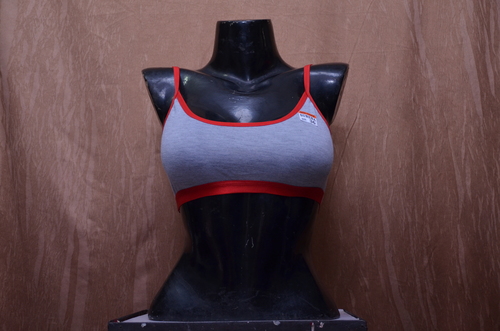 India Choice Sunena Sports Bra - Cotton, Size 30 to 40, Red Maroon Golden Rani Blue Gajri | Lightweight, Breathable, Ideal for Yoga and Jogging