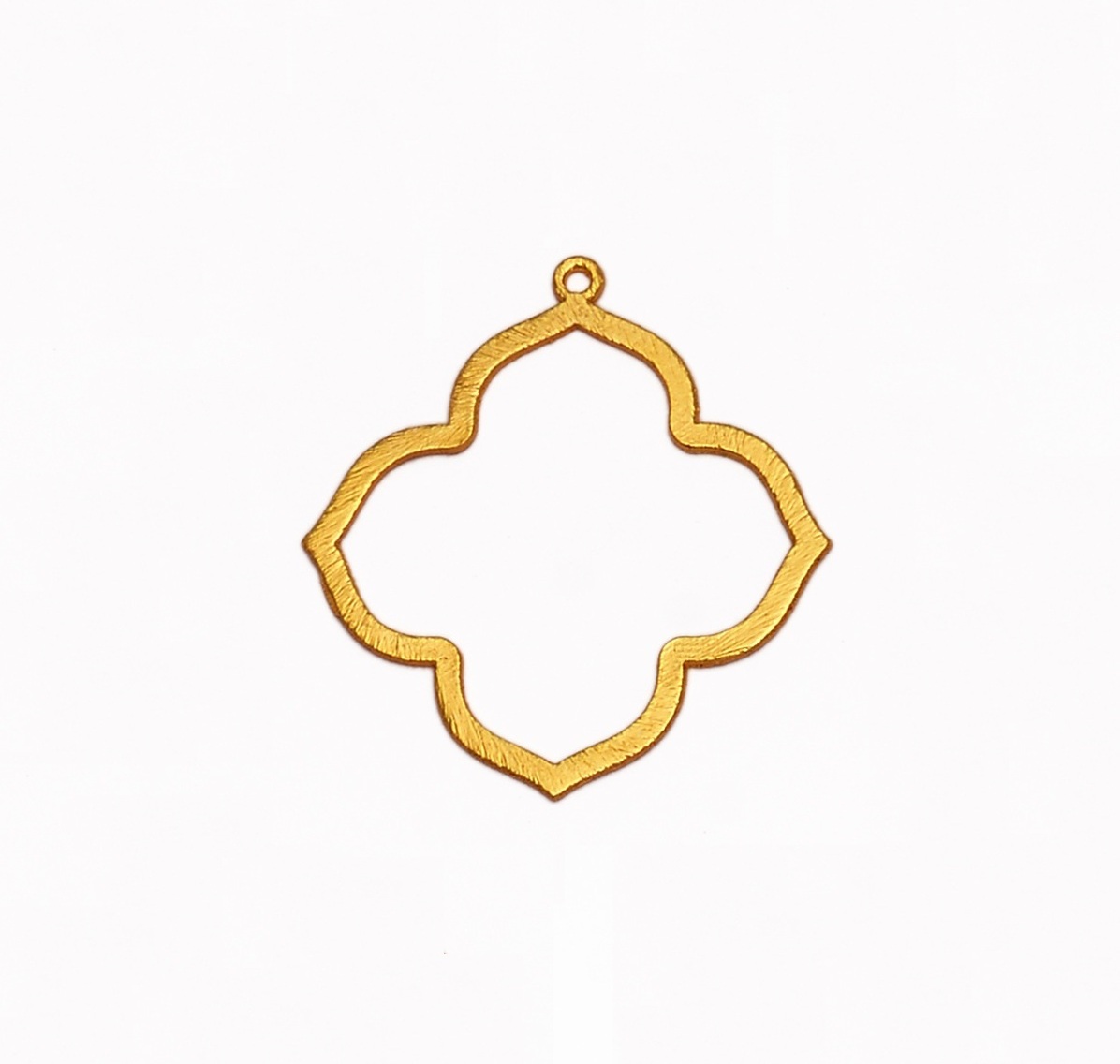 Metals 24k Gold Plated Brushed Keyhole Shaped Charm Pendant