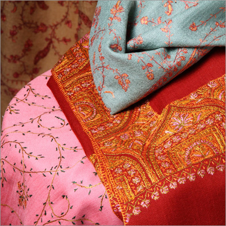 Needle Embroidered Woolen Shawls