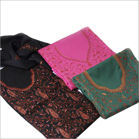 मल्टी कलर सोजिनी नीडल वर्क - पश्मीना स्टोल्स