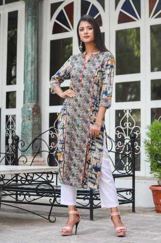 As Photo (Multi Color) Rayon Printed Kurti