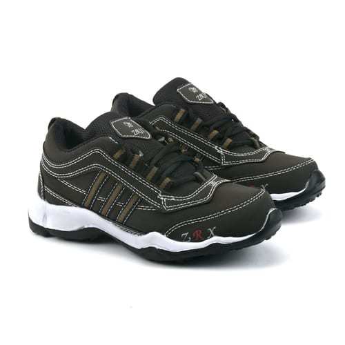 White And Gray Kids Grey & Black Sports Shoes