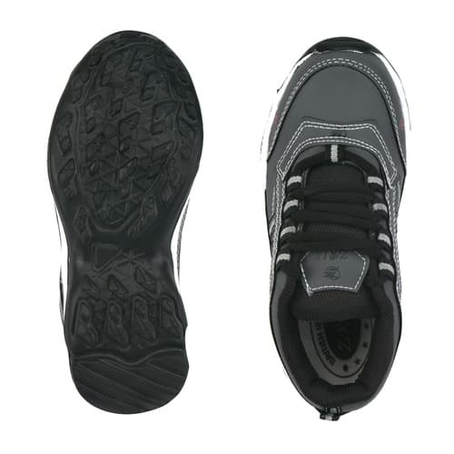 White And Gray Kids Grey & Black Sports Shoes