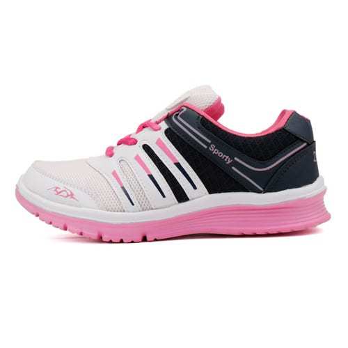 Durable And Safty Ladies White & Pink Sports Shoes