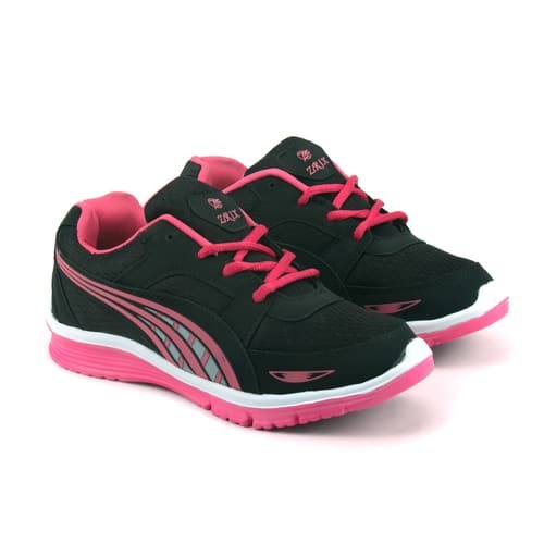 Black And Pink Ladise  Sports Shoes