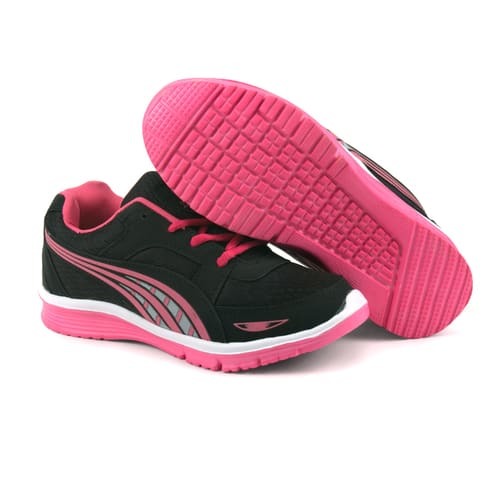 Black And Pink Ladise  Sports Shoes