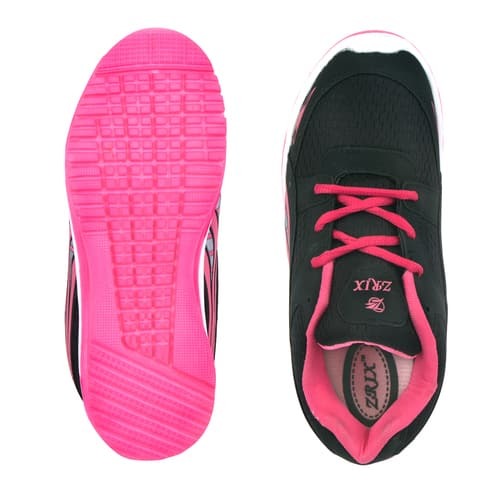 Black And Pink Ladise  Sports Shoes