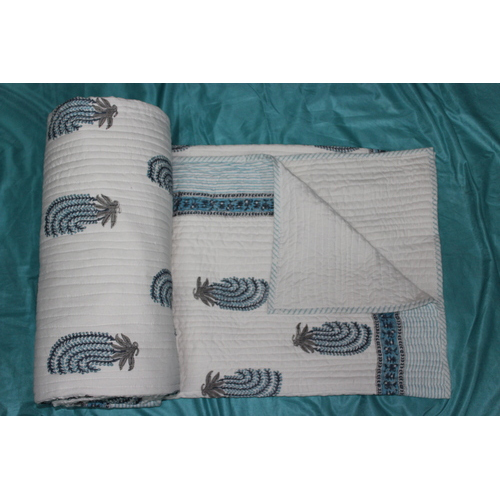 100% कॉटन हैंड ब्लॉक प्रिंटेड मशीन क्विल्ट