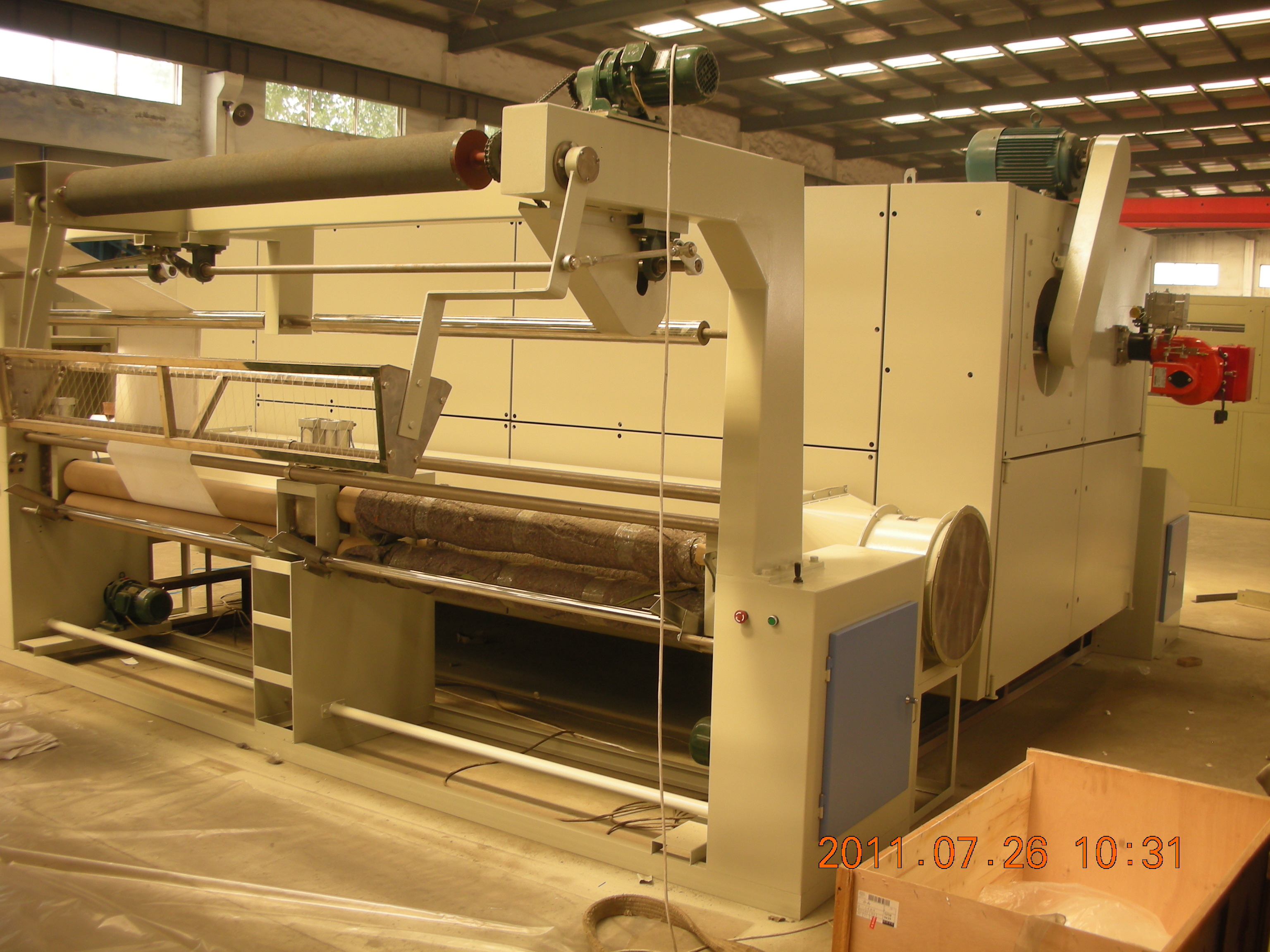 Blue And Grey Fabric Heat Setting Machine