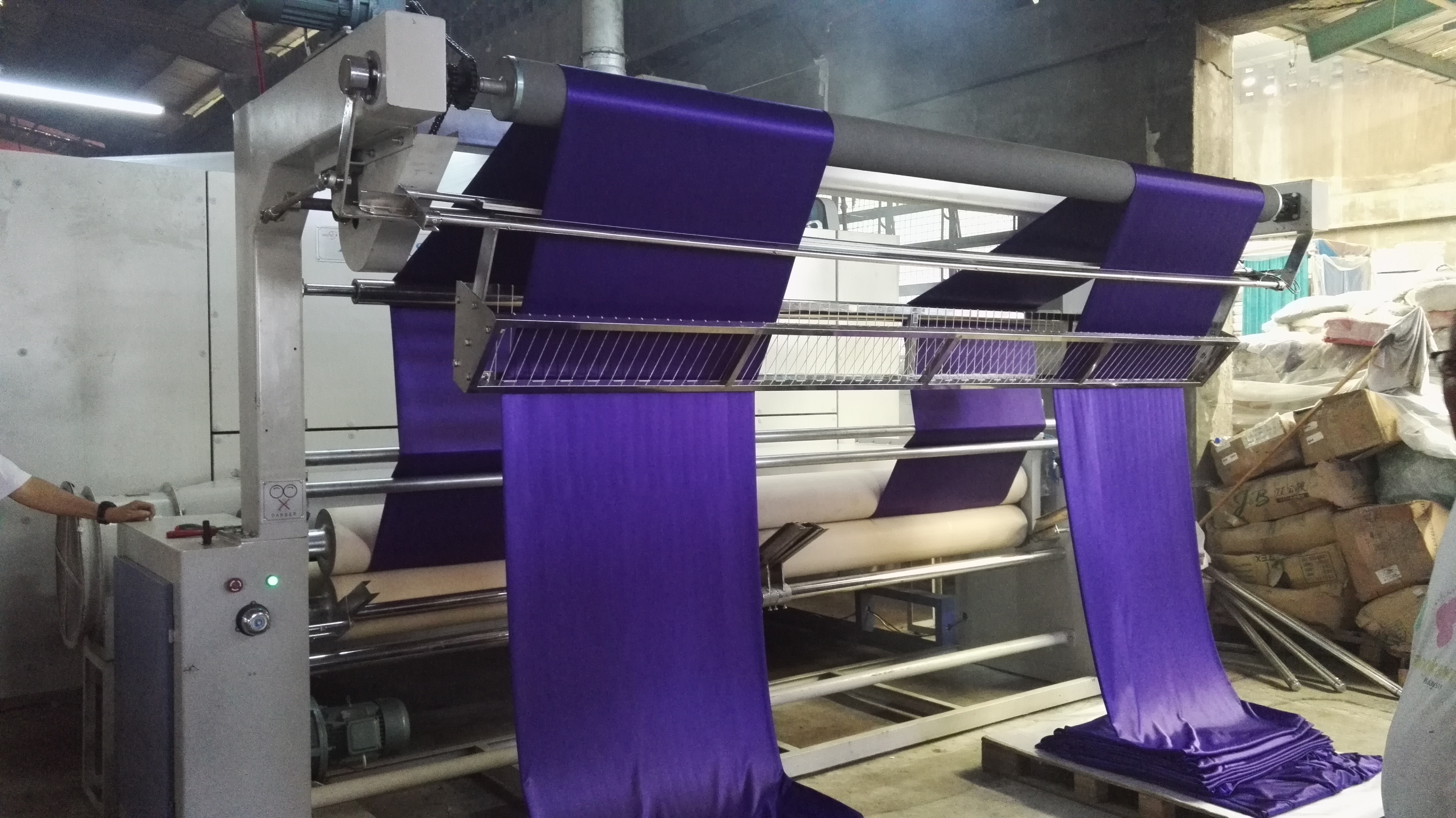 Blue And Grey Fabric Heat Setting Machine