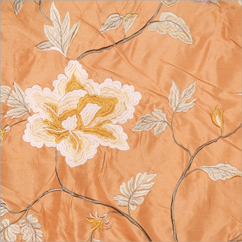 Yellow Polyester Taffeta Embroidery Fabric