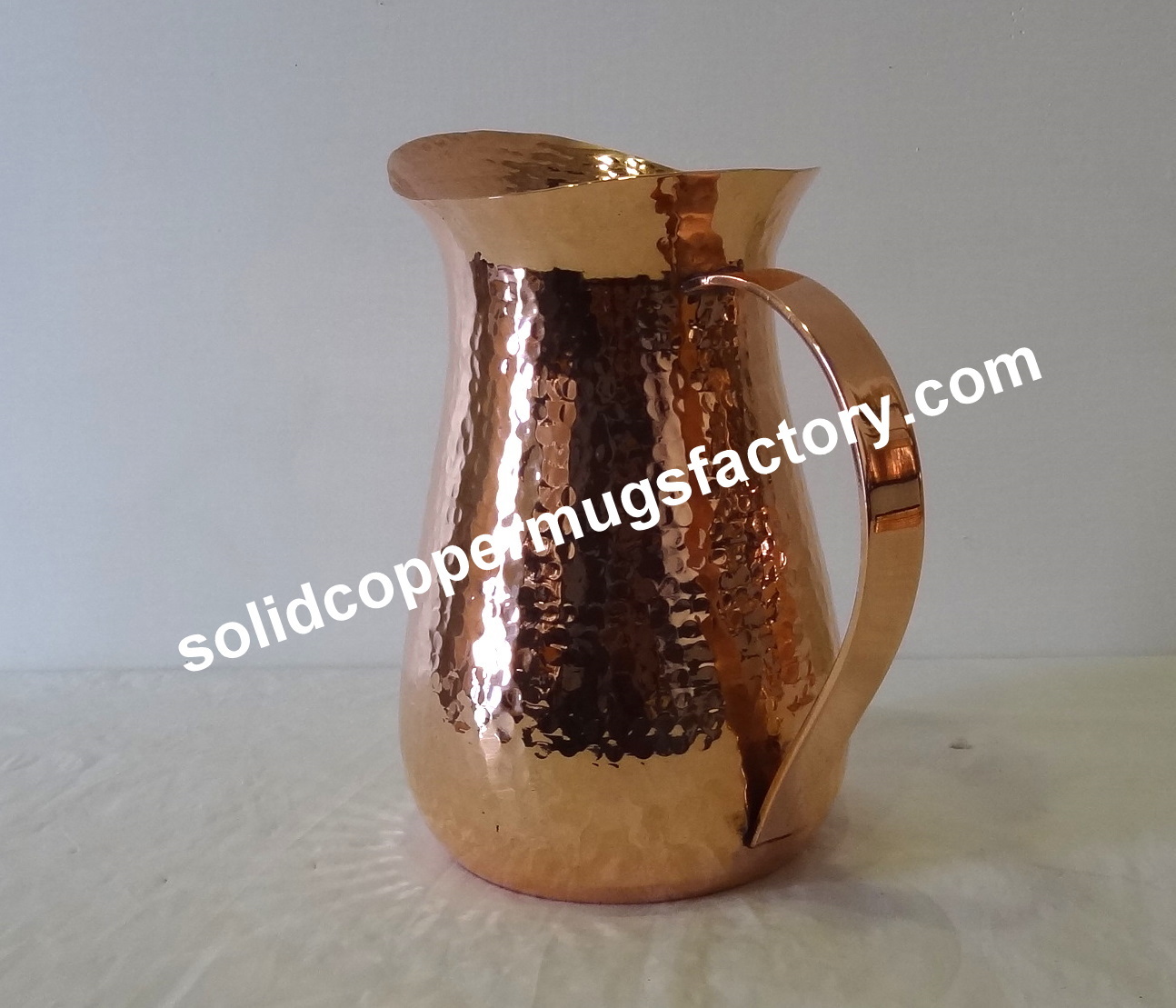 Metal Modern Hammered Copper Jug