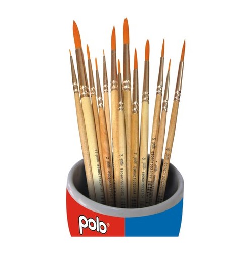 Synthetic Round Brushes In Cup Handle Material: Wood