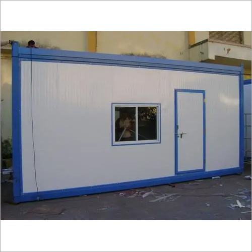 Office Container - Mild Steel, 20x10 Foot , White and Blue Finish, Lockable Doors, Durable & Eco-Friendly Design