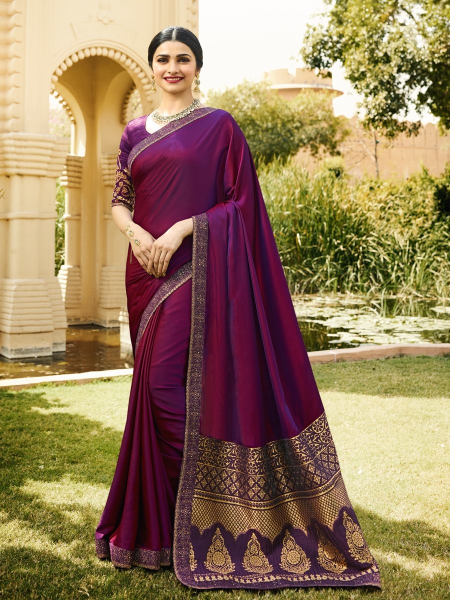 Party Wear Saree - Paper Silk, Rose Pink | Printed Pattern, Patch Work, Ideal For Rainy And Spring Seasons, Elegant Indian Style