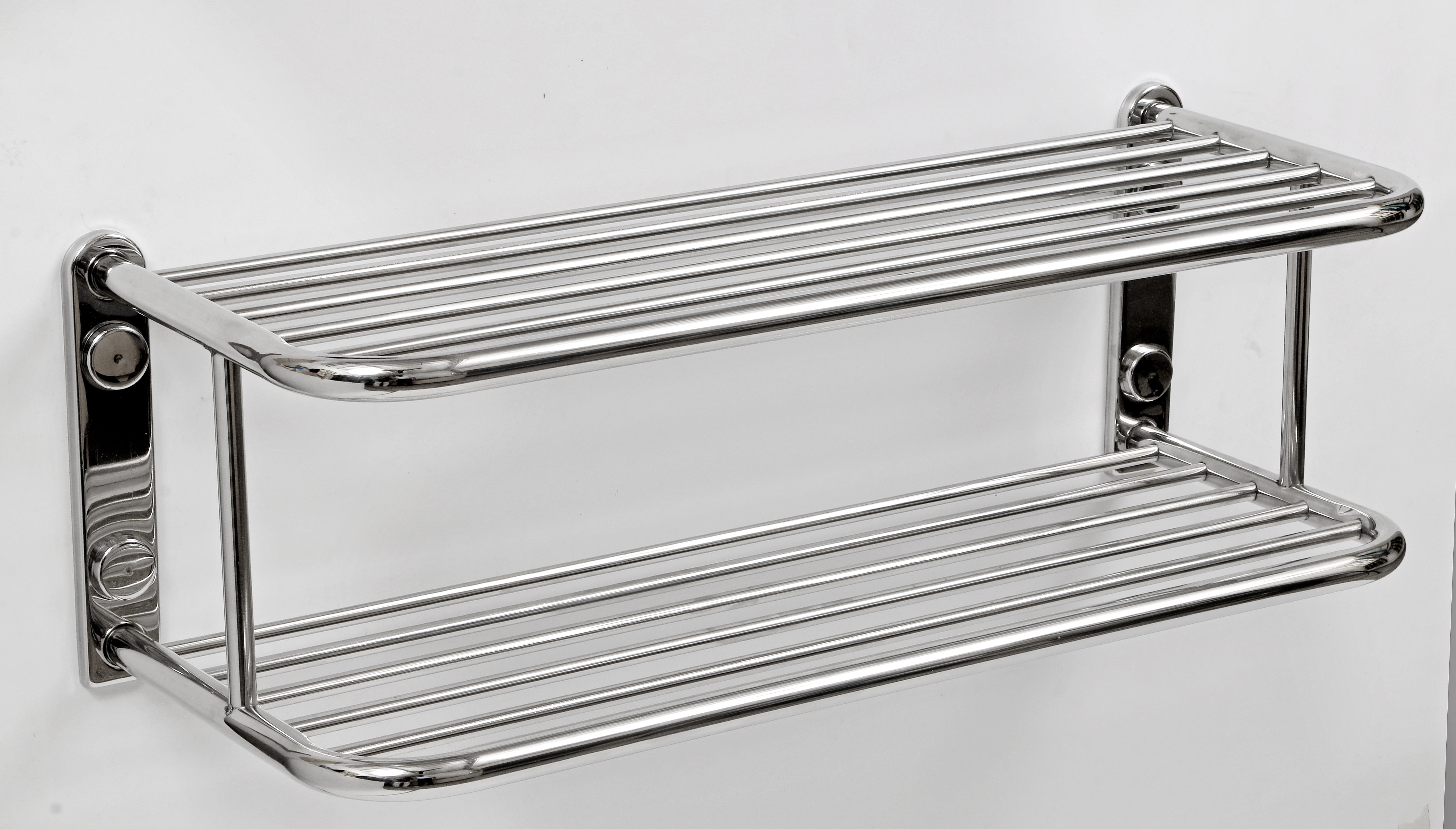 Royal Towel Rack - Stainless Steel, Standard Size, Silver | Rust-resistant Durable, Wall-mounted, Two-tier Design, Polished Chrome-plated Finish
