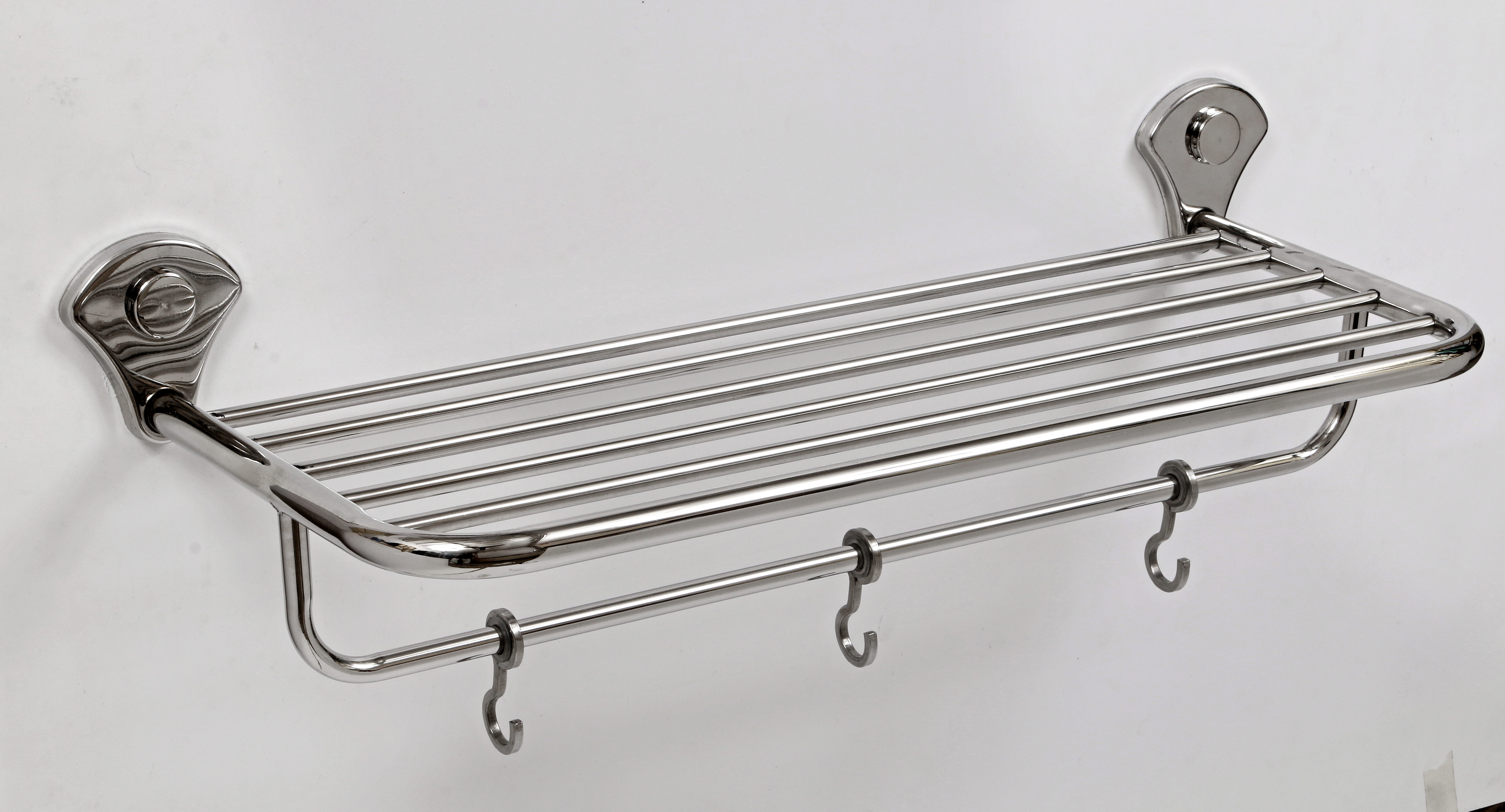 Royal Towel Rack - Stainless Steel, Standard Size, Silver | Rust-resistant Durable, Wall-mounted, Two-tier Design, Polished Chrome-plated Finish