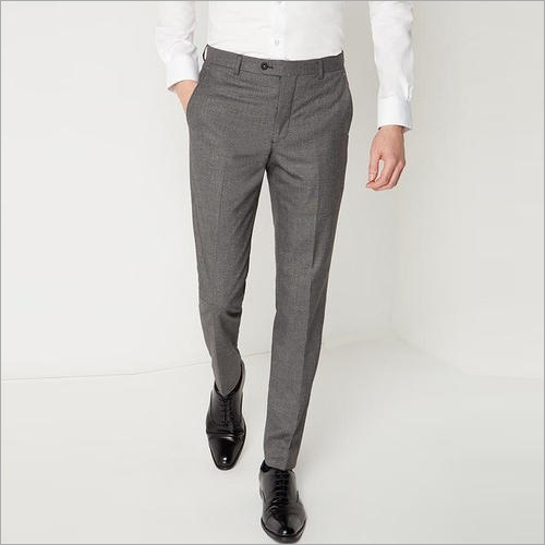 Men Formal Trouser - Polyester, Waist Size 30-42, Gray Color | Slim Fit Design, Zipper Fly Closure, Front and Back Pockets