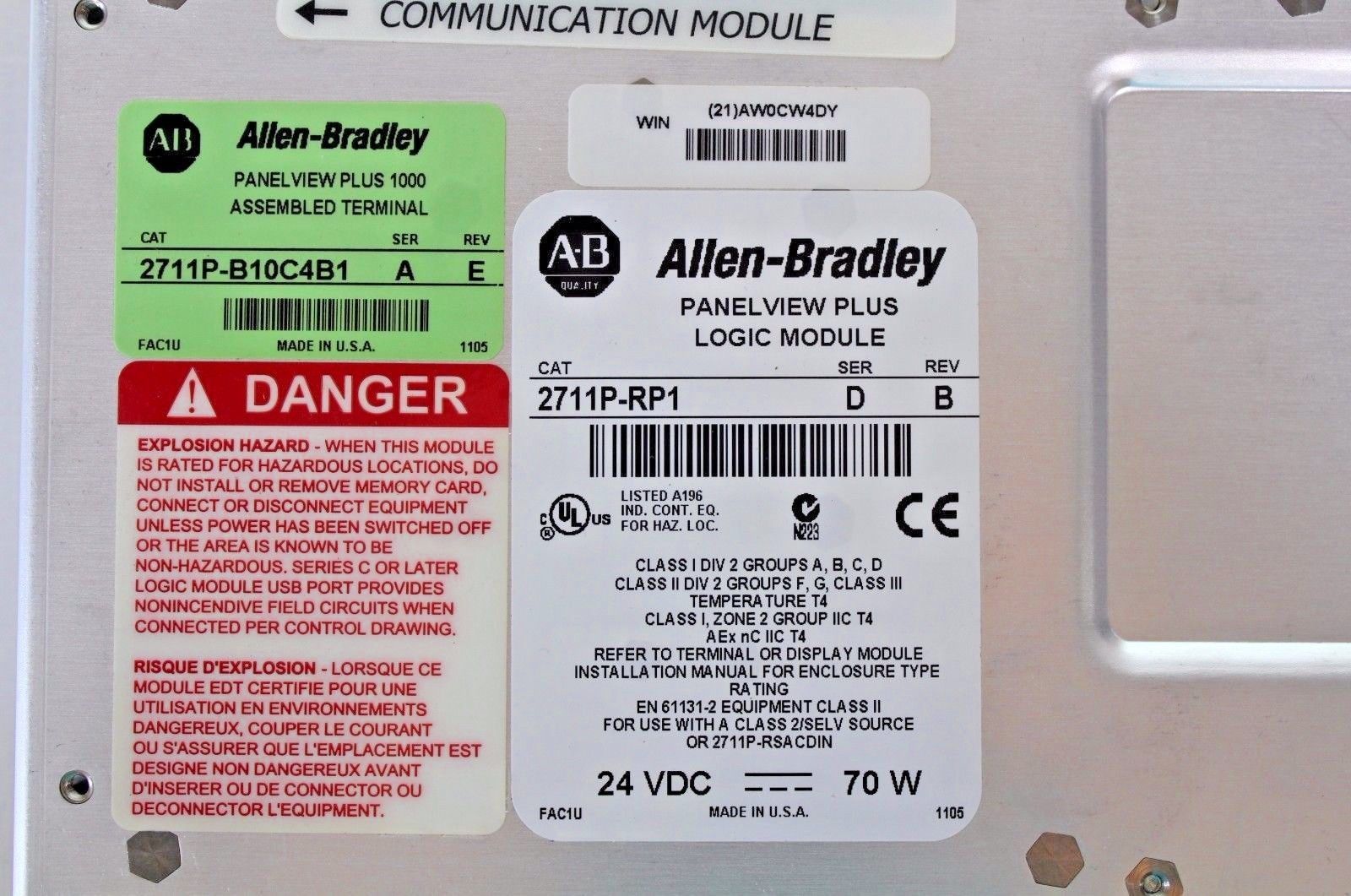 Fiber Allen-bradley Panelview Puls 1000 2711p-b10c4b1