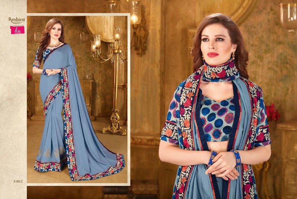 ग्रे (धूसर) नवीनतम डिज़ाइनर साड़ियों का संग्रह