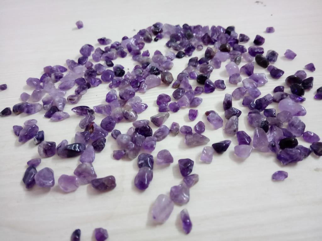 High Quality Polished Precious Amethyst Grit / Gravels / Chips And Stone Solid Surface