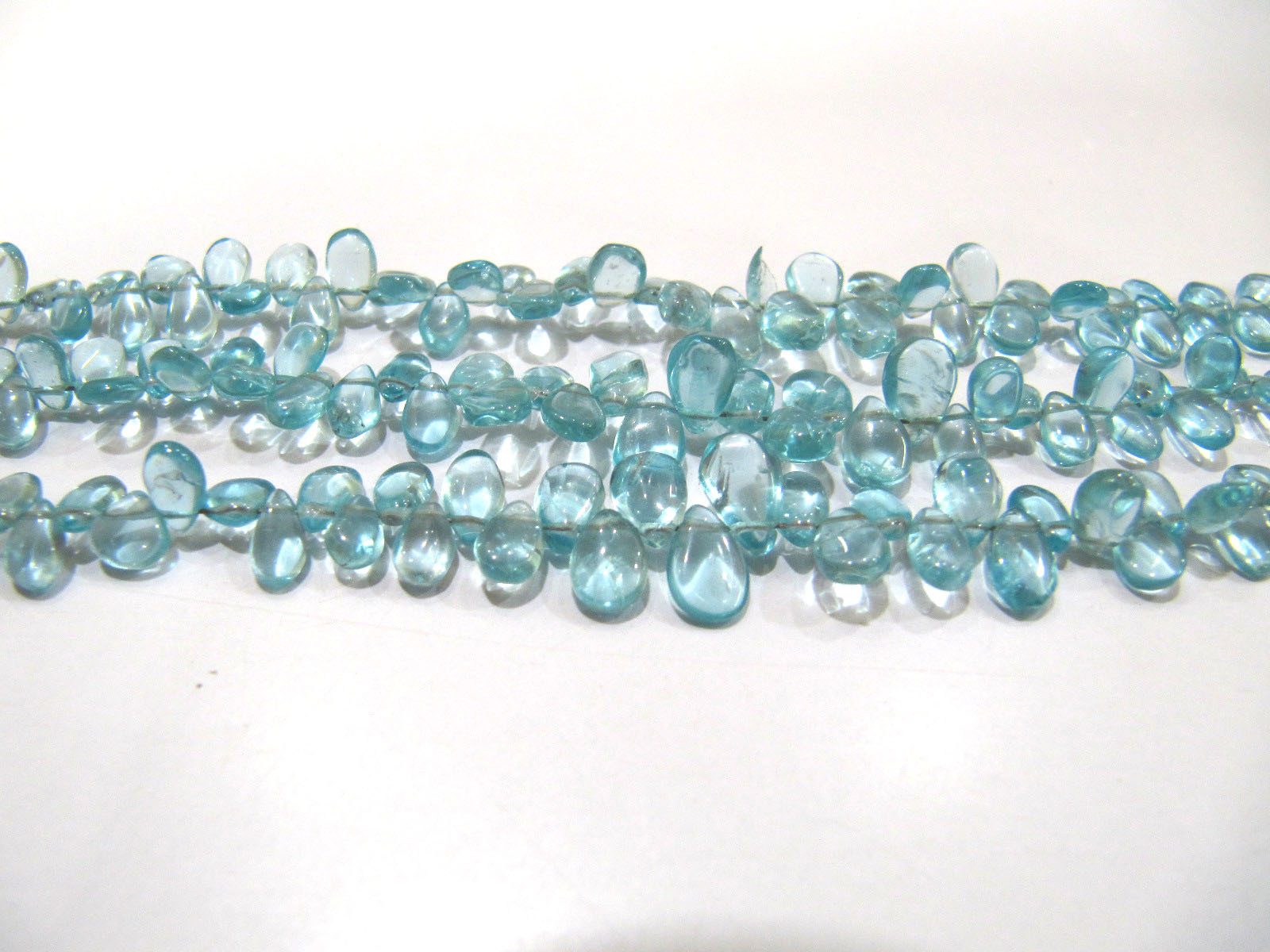 Aaa Quality Natural Blue Apatite Smooth Tear Drop Briolette Beads - Size 4x6mm To 5x7mm, 100% Natural Stone With No Dye Or Treatments, 8 Inches Long Strand With 75-80 Beads