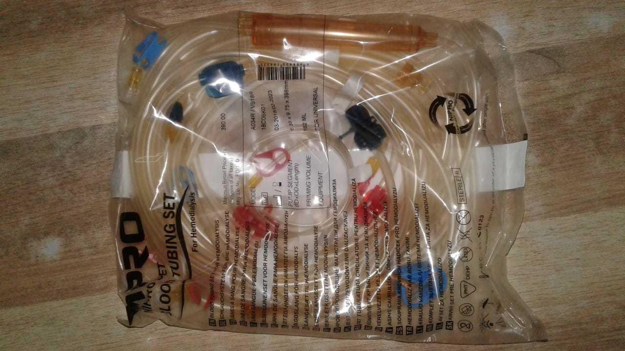 Blood Tubing Set - Color: Transparent
