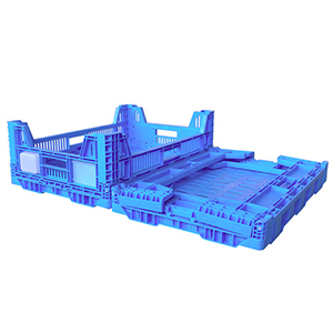 Folding Basket - Virgin Plastic Pp, 600x400x220mm, Blue | 30kg Single Load, 240kg Stacking Load, 50mm Fold Height, Lightweight Design