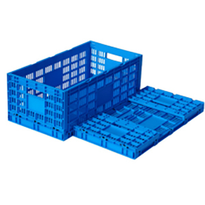 Folding Basket - Virgin Plastic Pp, 600x400x220mm, Blue | 30kg Single Load, 240kg Stacking Load, 50mm Fold Height, Lightweight Design