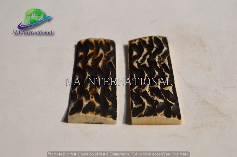 Dyed Stabilized Jigged Bone Knife Handle