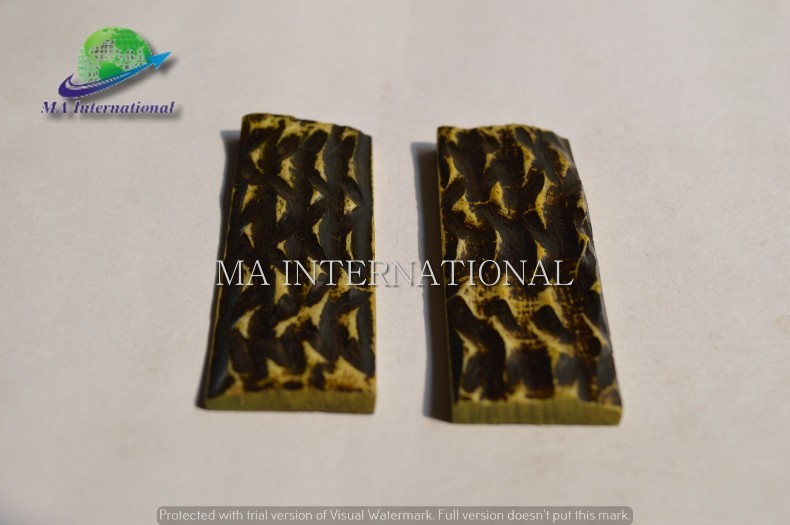 Dyed Stabilized Jigged Bone Knife Handle