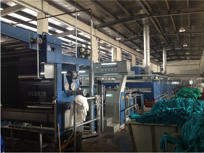 Heat-setting Stenter - Stainless Steel, 18000mm Long X 2700mm Wide X 3000mm High | 12 Ton Weight, Dual Power Supply, Precision Edge Spreader, High-speed Mechanical Operation, Durable Jewelry Blue + Crystal White Finish
