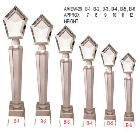 Crystal Trophies - Transparent Crystal, 7-12 Inch Round Design | Sport Trophy Award, Artificial Decoration For Business Gifts And Home Use