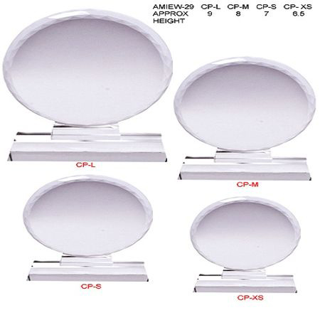 Crystal Trophies - Transparent Crystal, 7-12 Inch Round Design | Sport Trophy Award, Artificial Decoration For Business Gifts And Home Use