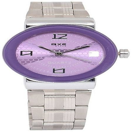 Meter Chain Wrist Watches - Platinum, 30 Mm Round Flat Design, Golden Charm & Silver Band - 1 Year Warranty For Stylish Men