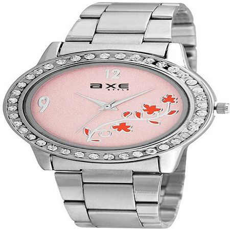 Meter Chain Wrist Watches - Platinum, 30 Mm Round Flat Design, Golden Charm & Silver Band - 1 Year Warranty For Stylish Men