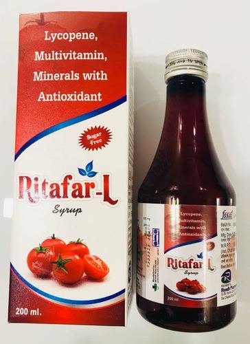 Lycopene Syrup - 200 ml Liquid, Raspberry Flavor | Health-care Supplement, Antioxidant Support, Eye Protection, Cancer Prevention, Neuropathy Relief