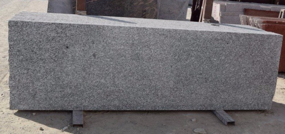 S White Granite - 96*30*80 Inches Polished Slabs | Medium Hard White Granite With Blackish Chunks, Ideal For Wall Applications