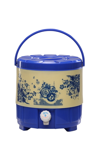 Royal Motto Water Jug - Virgin Food Grade Plastic, 6 Litre Capacity, Blue Color | Wide Mouth Design, Bottom Tap Feature, Lightweight 600 Grams