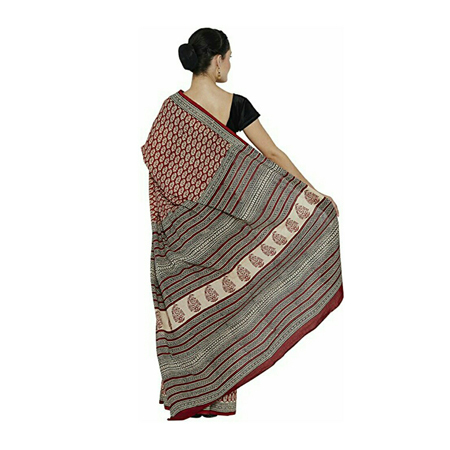 Multi Colour Hand Block Printed Sarees