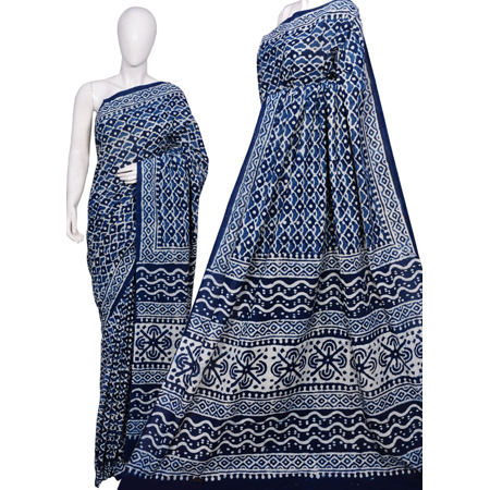 Ladies Cotton Block Print Sarees