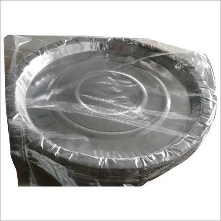Paper Plain Thali - 14 Inch Silver Laminated Kraft Paper , Heat Resistant and Durable Design with Fine Finishing