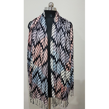 Ladies Print Shaded Multi Stoles - Viscose Satin, 28x72 Inches , Soft and Lightweight Fabric for Elegant and Versatile Draping Styles