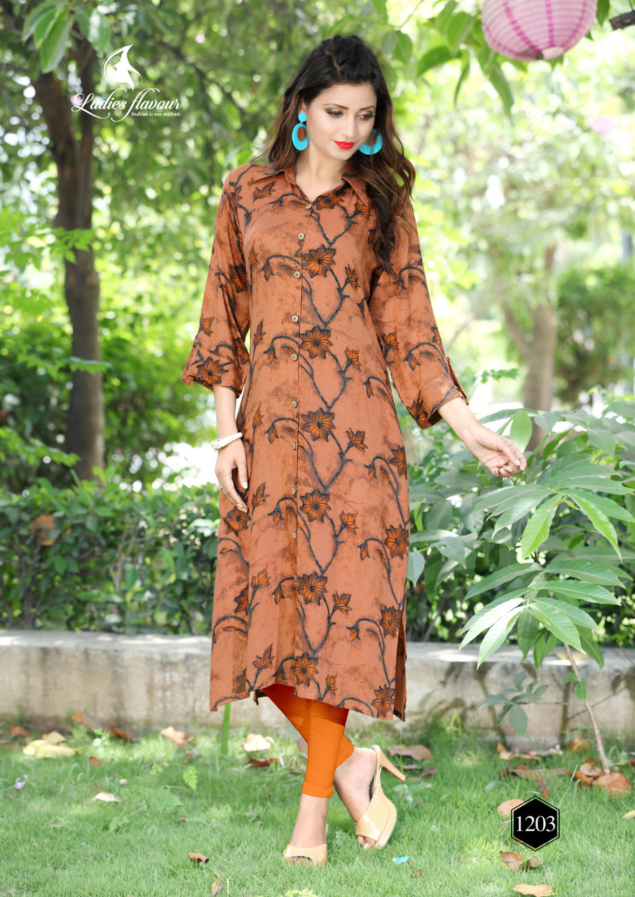 Dry Cleaning New Arrival Rayon Print Kurtis Collection Print World