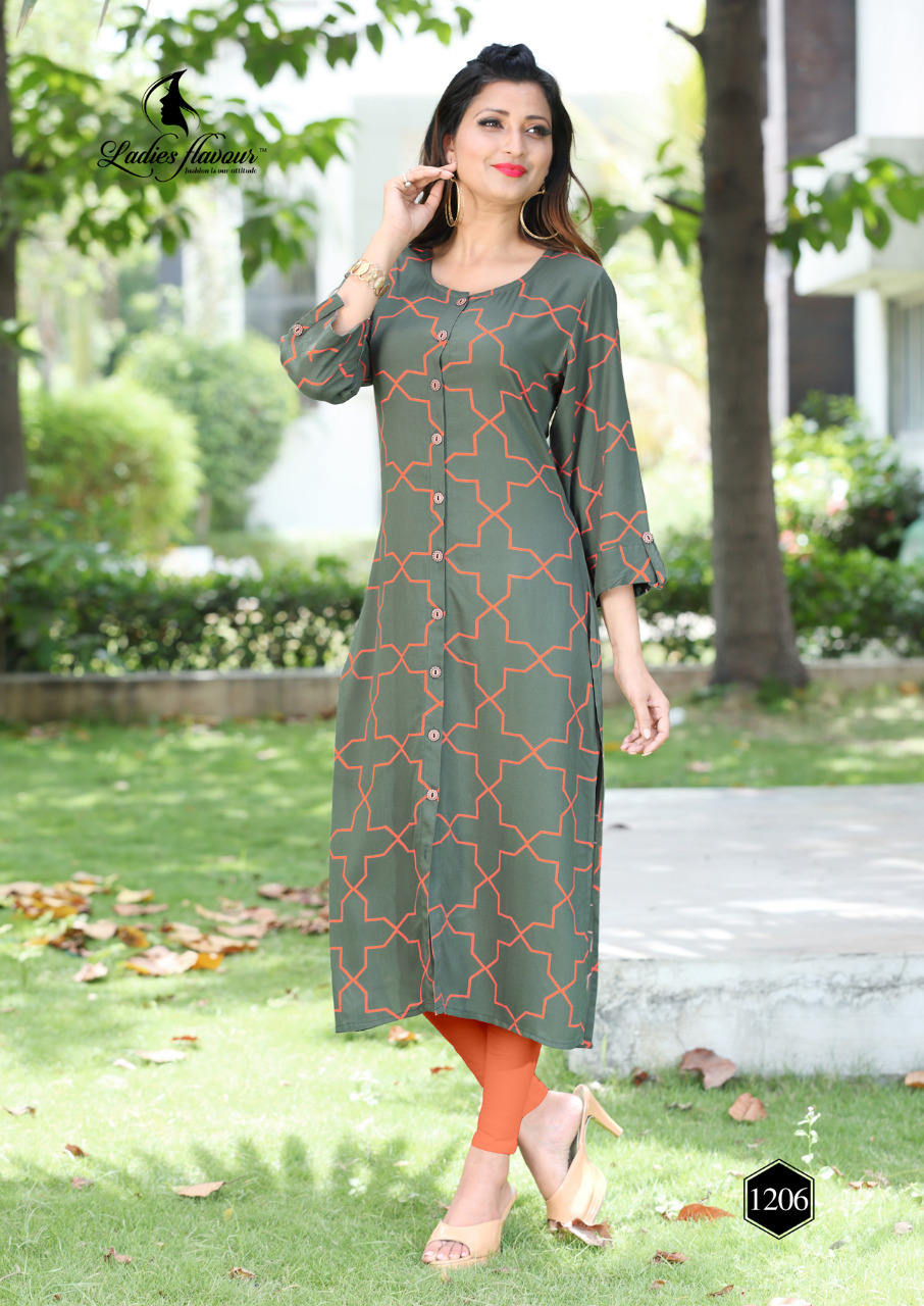Dry Cleaning New Arrival Rayon Print Kurtis Collection Print World