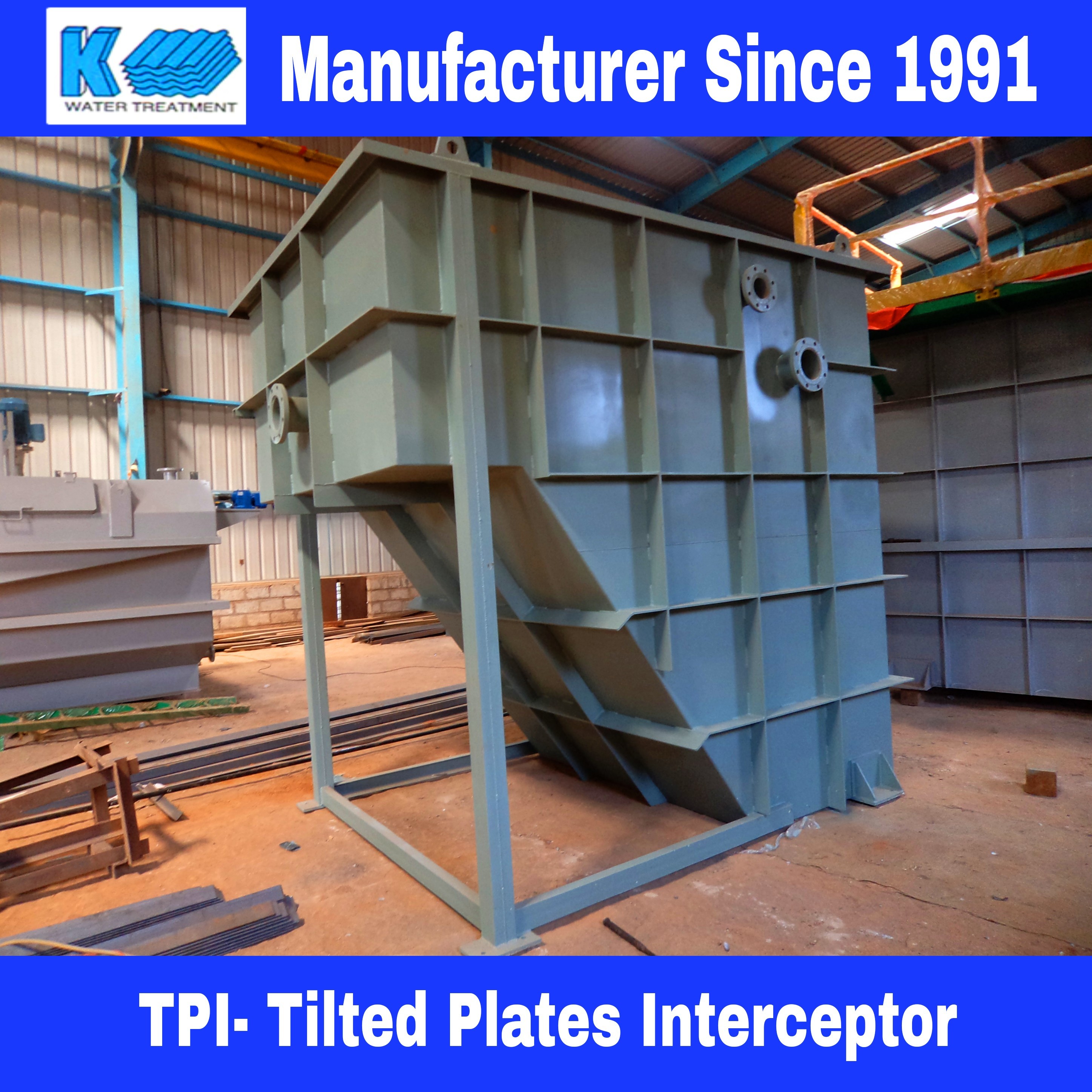 Tilted Plate Interceptor - Mild Steel & Stainless Steel, 2.5x1x2.5 Meter, Blue | Automatic Operation, 1 To 10000 T/hr Capacity, 12 Months Warranty