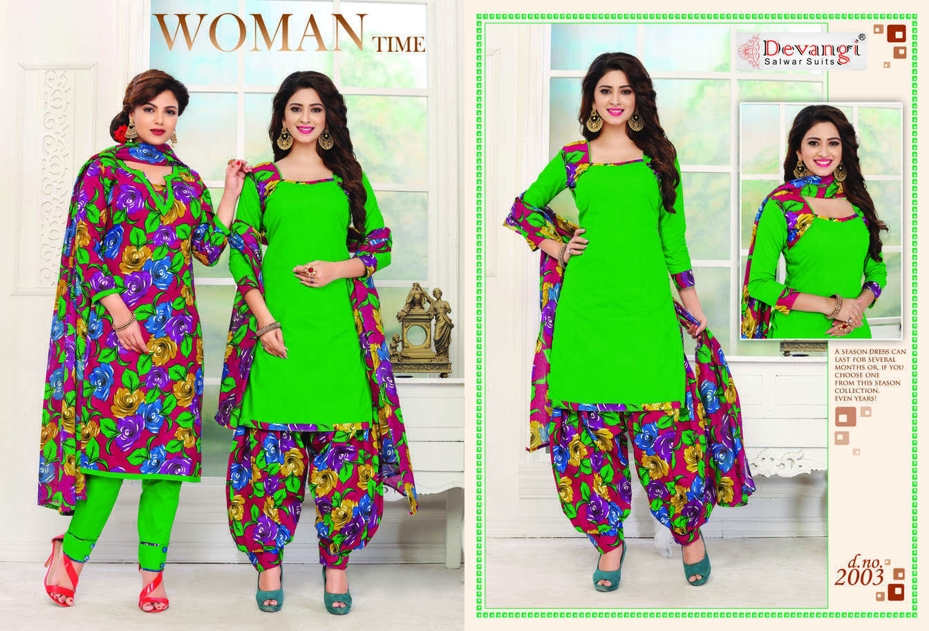 Patiyala Sp Vol:2 Cotton Dress Materials - Cotton, 2.00 Mts Each (Top, Salwar, Dupatta) | Pure Cotton, Rich Look For All Occasions, Latest Designs, Wash Care Instructions Included