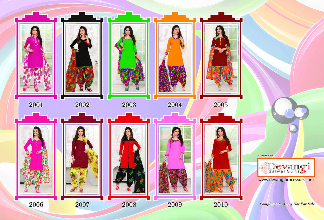 Patiyala Sp Vol:2 Cotton Dress Materials - Cotton, 2.00 Mts Each (Top, Salwar, Dupatta) | Pure Cotton, Rich Look For All Occasions, Latest Designs, Wash Care Instructions Included