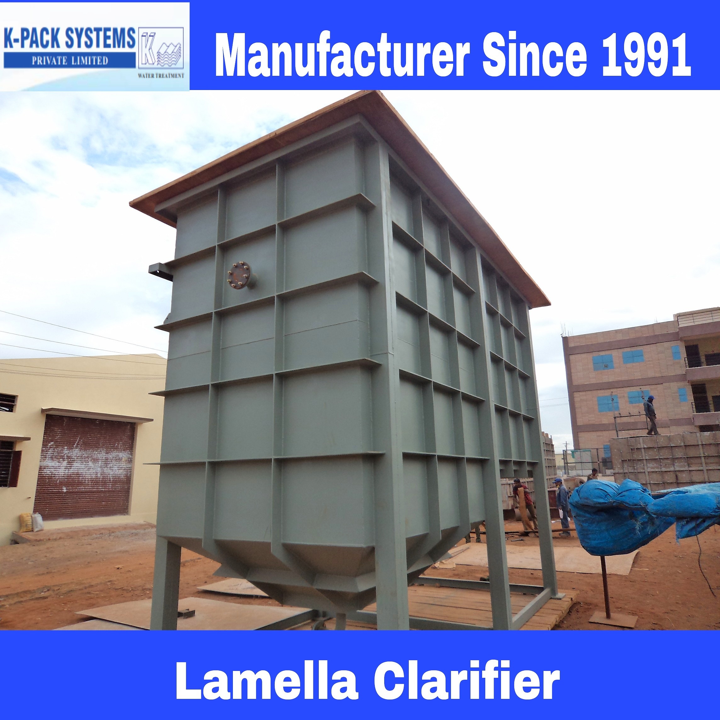 Lamella Clarifier - Mild Steel & Epoxy Paint, 4x1x3.5 Meter , 1 To 10,000 Ton/day Capacity, Full Automatic Operation, Efficient Suspended Solid Separation